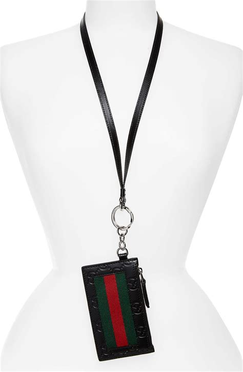 gucci id card holder lanyard